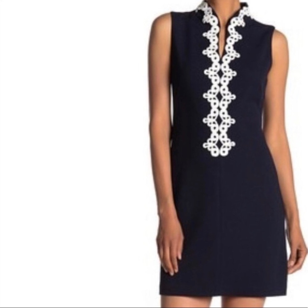 Vince Camuto Navy Embellished Dress